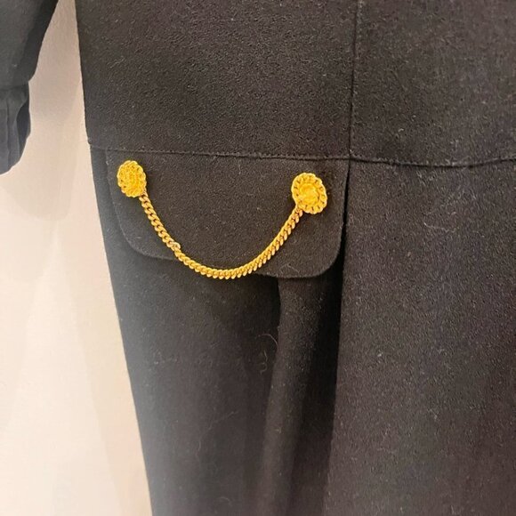 VINTAGE Irving Samuel black and gold long sleeve dress. - Picture 2 of 9